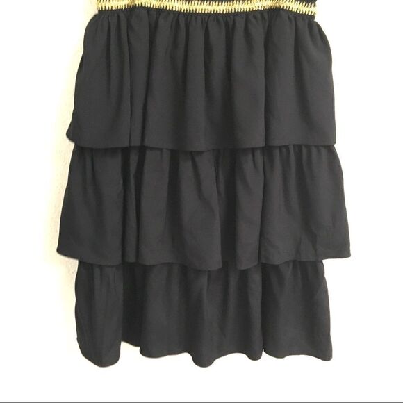AKA Y2K black & gold tiered silk mini dress XS/S - Picture 6 of 9